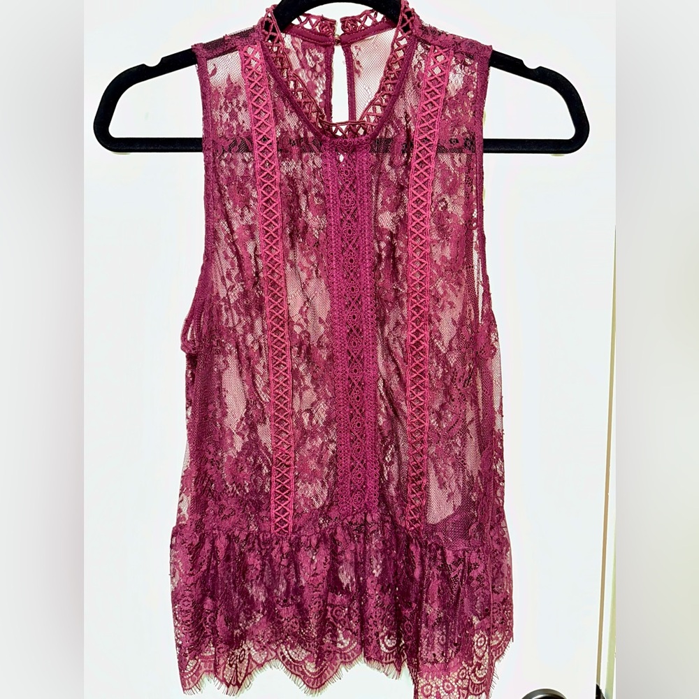 Lace top, Burgundy